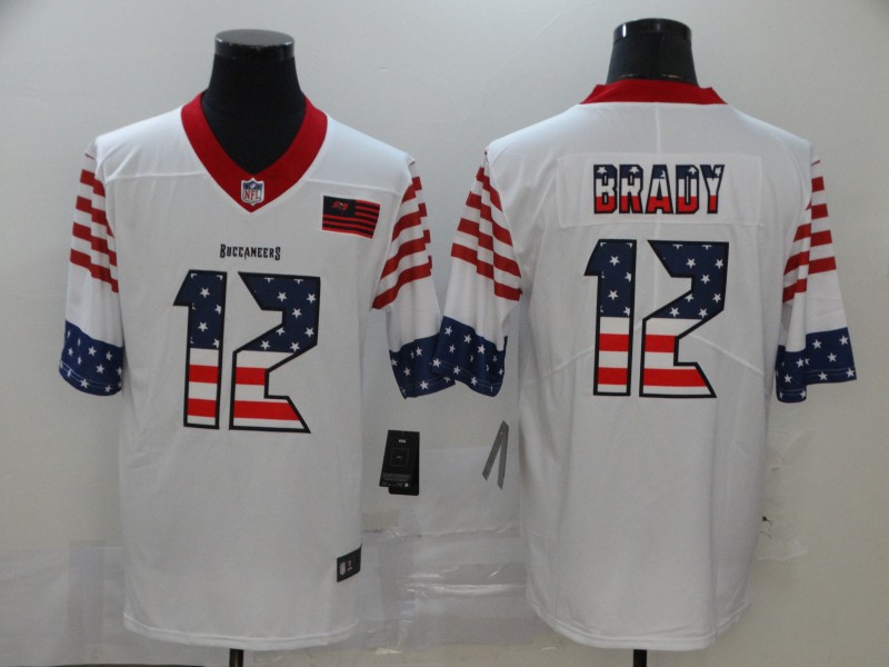 Men Tampa Bay Buccaneers #12 Brady white USA Flag New Nike Limited Vapor Untouchable NFL Jerseys->tampa bay buccaneers->NFL Jersey